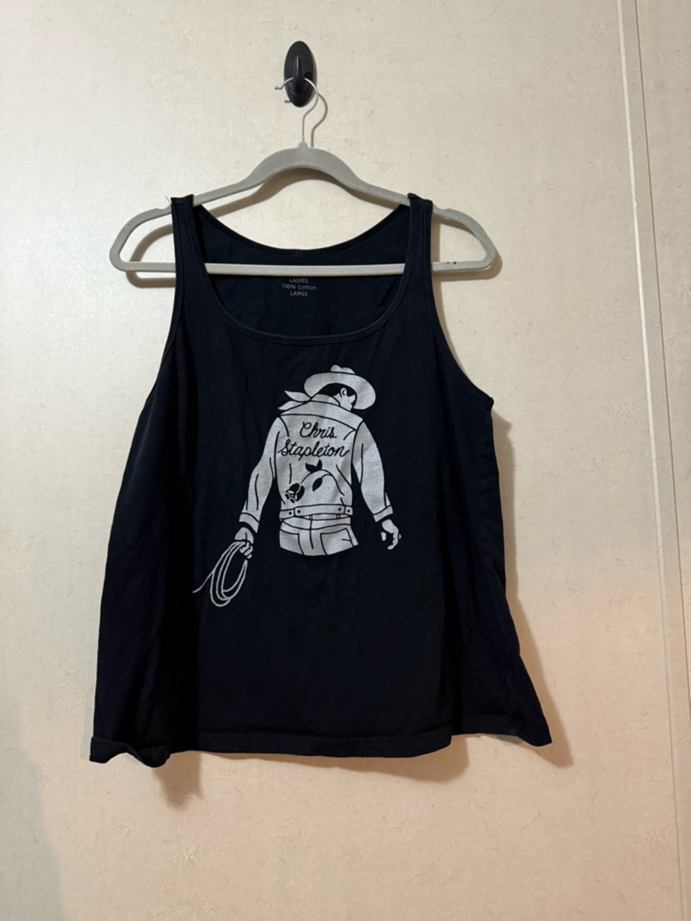 Chris Stapleton Tank Top Womens Large Black Western Graphic